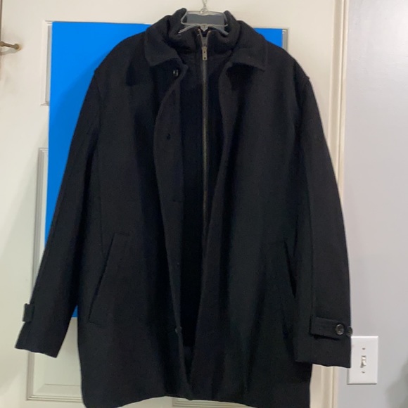 LONDON FALL TOWER BLACK JACKET zip button up. 60% wool, 30% polyester, 10% rayon - Picture 2 of 12